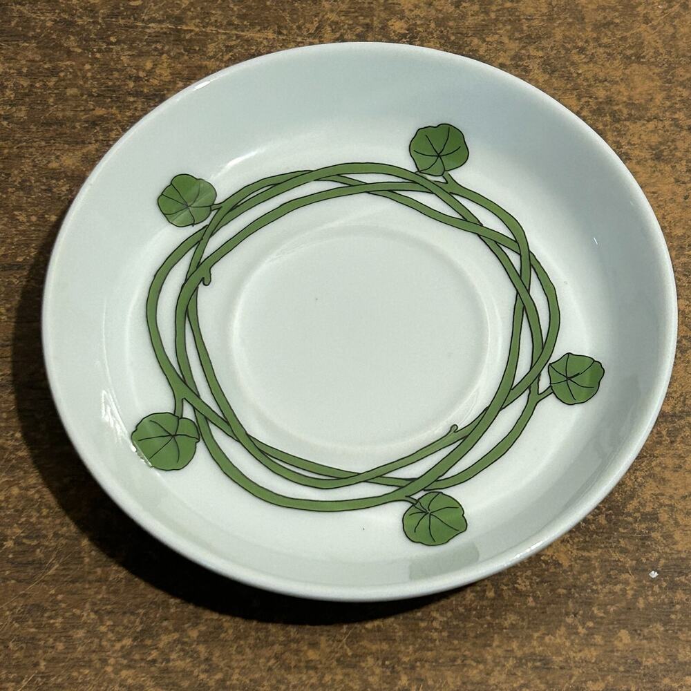 Vintage Thomas Rosenthal Germany Nasturtium Saucer Green Vine 5 inch